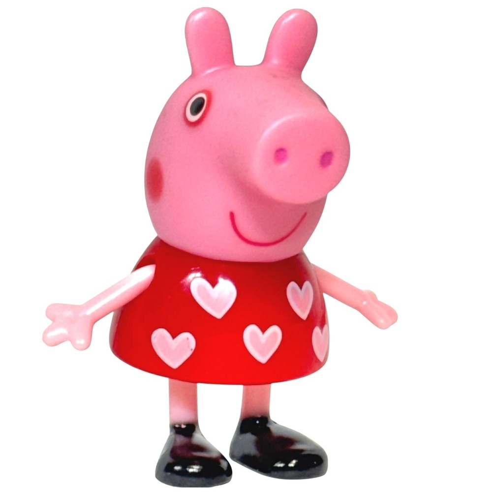Peppa Pig Heart Dress Figure‎ Toy Kids Unisex Small Plastic Red Pink